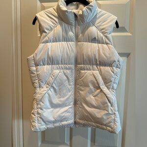 ADIDAS women’s puffer down vest size Medium preowned excellent condition White